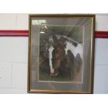 MARY BROWNING: pastel portrait of "Monty", framed and glazed,