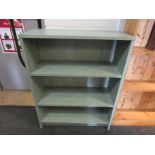 A modern tall slim bookcase, 163cm tall together with a three tier bookcase,