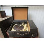 A cased record player