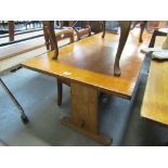 A 1920's oak refectory table 227 x 69 cm