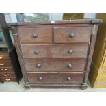 A Victorian mahogany two over three chest of drawers for restoration