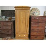 A Victorian wardrobe in original paint 92w x 207h x 48d cm