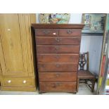 An Irish mahogany two over six graduating chest 95w x 50d x 154h cm