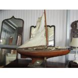 A 1930's model pond yacht