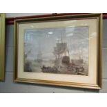 A framed and glazed print depicting maritime scene 35.