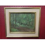 D. GARFIT (XX): Woodland lane, oil on board, dated '81, 19.