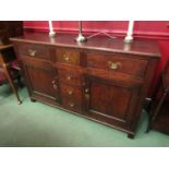 Circa 1780-1820 a North West, oak dresser base,