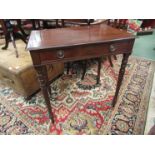 A Georgian mahogany side table with drawer, 76cm wide, 50cm deep,