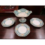 A part Copeland & Garrett Victorian dessert service (comport and five plates)