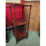 A Regency rosewood three-tier whatnot,