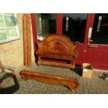 A Victorian flame mahogany double bed,