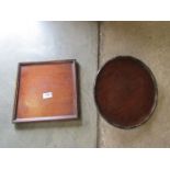 Two Edwardian mahogany wine table tops, one 30cm diameter,