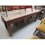 An Edwardian pine country house prep table 183x66cm