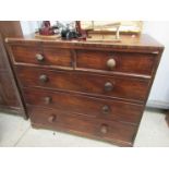 A 19th Century mahogany two over three chest of drawers