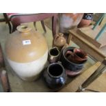 A selection of stone ware pots