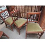 Three Georgian style mahogany chairs with drop-in seats