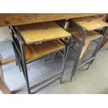 Four ex school lab stools with metal frames