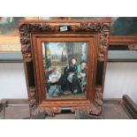 A Victorian style oleograph on board of three ladies,