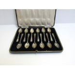 A set of twelve James Dixon & Sons Ltd coffee spoons, monogrammed handles, Sheffield 1933,