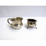 Sterling silver cup and silver salt,