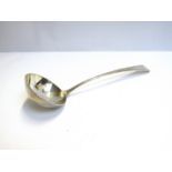 An Edinburgh silver ladle with monogrammed handle, double thistle struck mark,