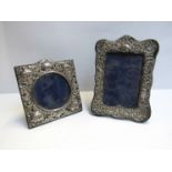Two Victorian silver pierced and embossed photograph frames