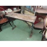 A 19th Century Scottish cast iron based table, signed Glasgow,