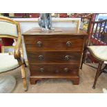 A George III style mahogany chest of small proportions,