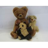 Three 1950's soft filled toys including beaver fur bear,