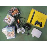 A Sony PS1 and PS2 with controllers,