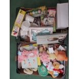 A collection of mostly 1960's toys including Halex Tufty nursery ware,