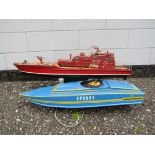 A 'Dusseldorf' model fireboat approx. 116cm long and a 'Spooky' model speedboat approx.