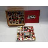 A vintage Lego box and contents