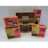 Four boxed Sindy accessories including Wall Oven, Hob Unit,