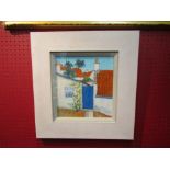 NANCY McHARE: "Palm Trees Fife", oil on board, framed,