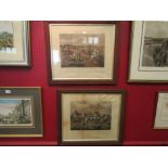 A set of four framed Henry Alken Horse Racing coloured engravings,