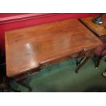 A 19th Century Maple & Co break front walnut games table with inlaid chevron crossbanding,