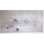 ROWLAND LANGMAID RN. RA. (1897-1956): A framed and glazed etching, "Goat Fell, Arran".