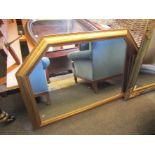 A gilt overmantel mirror 69cm x 99cm