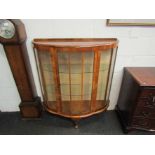 An early 20th Century retro walnut china display cabinet,