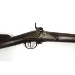 A mid-19th Century percussion musket, 144cm total length.