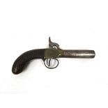 A 19th Century percussion box lock pocket pistol,