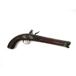 An early 19th Century flintlock pistol, the lock plate engraved crudely John Lord & Co.