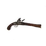 A late 18th Century and later flintlock blunderbuss pistol,