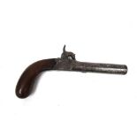 A 19th Century scarce large bore pocket pistol with folding trigger and screw barrel.