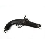 A mid 19th Century French percussion belt pistol with signed lock.