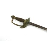 An early 19th Century brass hilted officer's sword, 93cm total length.