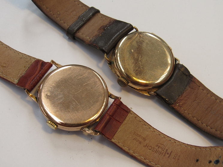 Two early 20th Century 9ct gold cased manual wind gent's wristwatches, - Image 2 of 2
