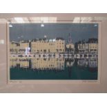 PETER DEVENISH (XX): A screen print "Honfleur" of harbour scene, 5/20, framed and glazed,