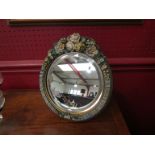 A barbola easel mirror with floral detail,
